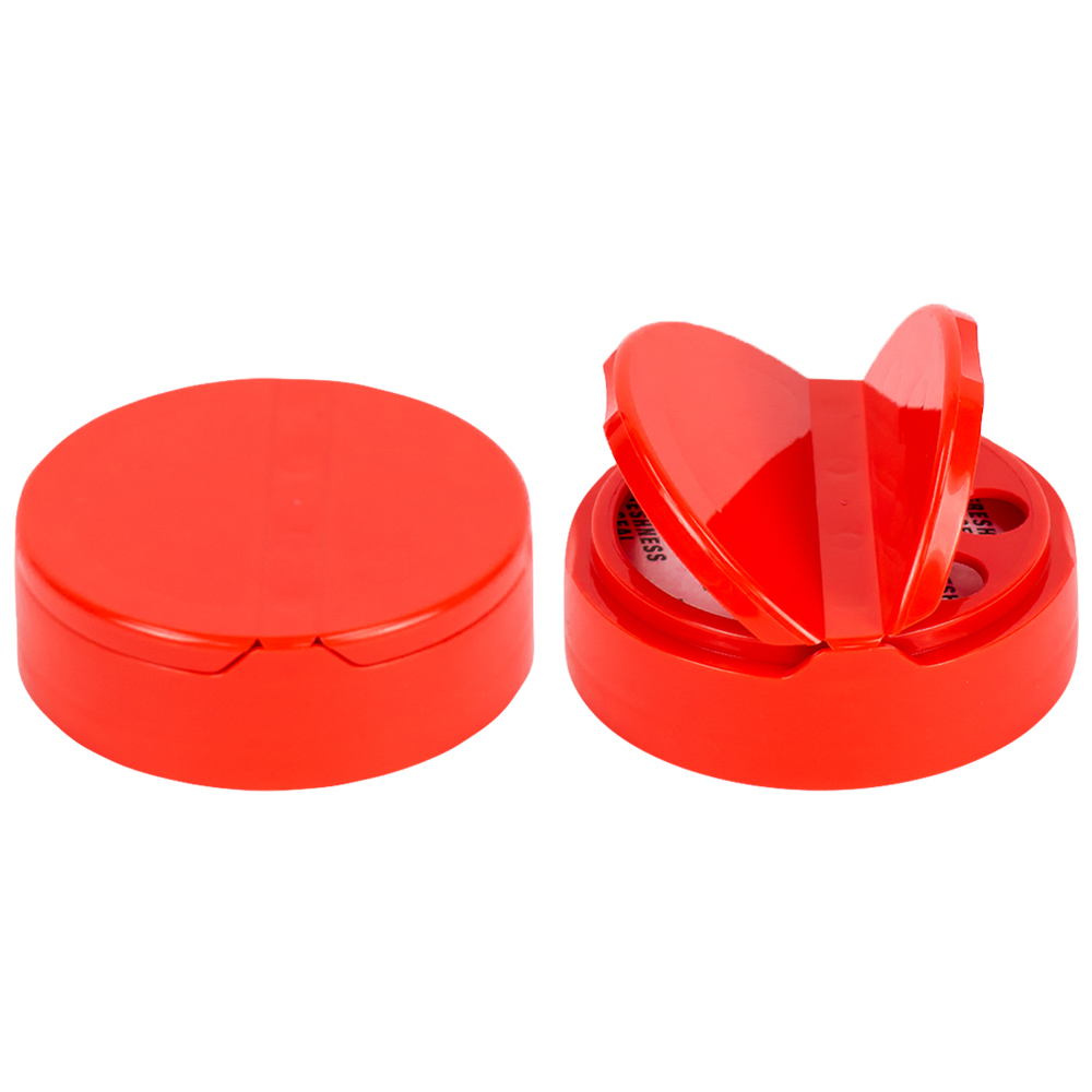 63/485 Red 3 Hole Dual Door Spice Cap with Heat Induction Liner